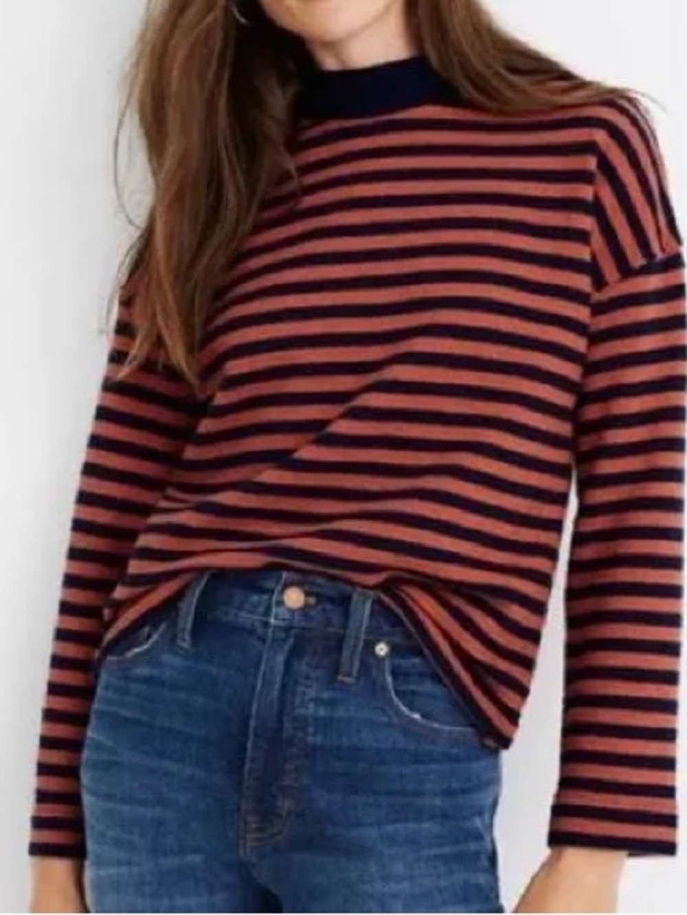 Striped Long Sleeve Orange & Blue